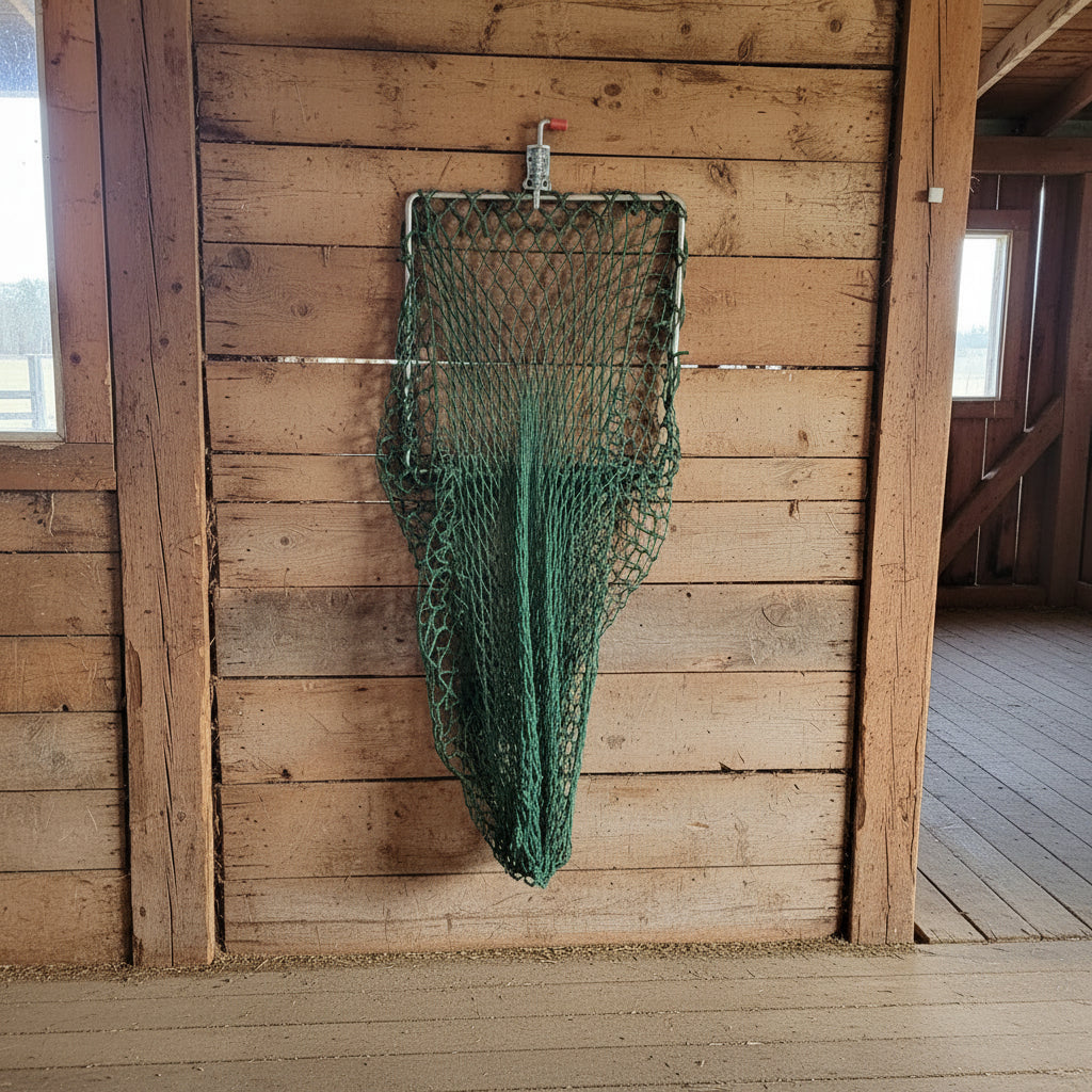 flip up feeder on a stall wall