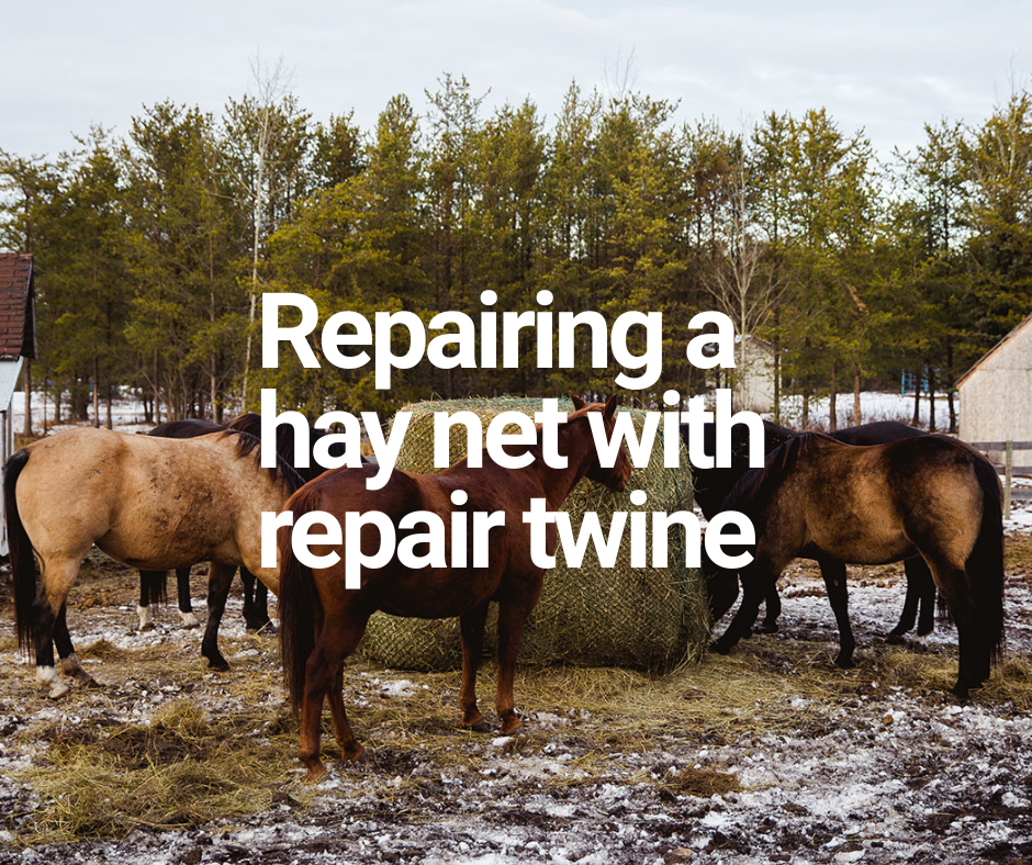 Repairing a Hay Net with Repair Twine 