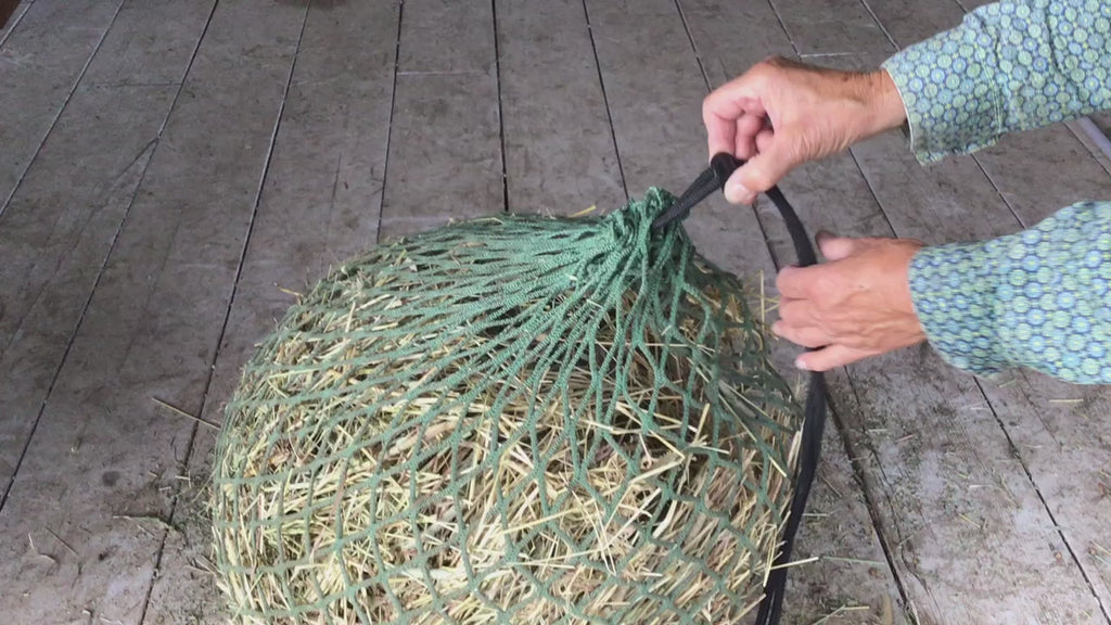 Toggle hardware for hay nets easy to load 